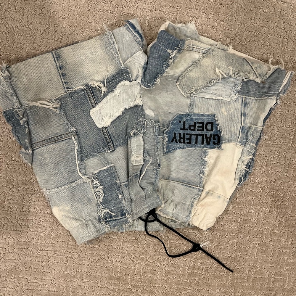 Gallery Dept Distressed Patchwork Jeans shorts